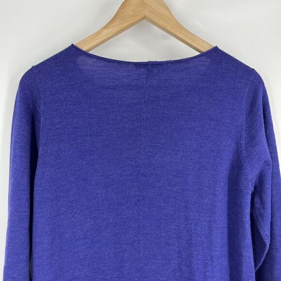 Eileen Fisher Tunic Sweater Size Medium Womens Purple Merino Wool Pullover Knit - Picture 6 of 7